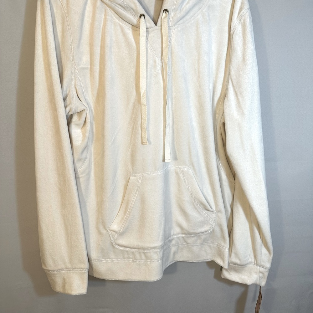 Vintage Cotton Size L Long Sleeve Hooded Pullover Kangaroo Pockets Sweatshirt - Picture 2 of 15